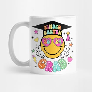 Groovy Kindergarten Graduate Happy Face Graduation 2024 Grad Mug